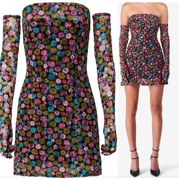 miscreants Dresses & Skirts - NWOT Floral Mini with Gloves • MSRP $350 • UK‎ 10/ US Size 6 • US Medium